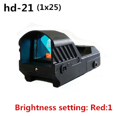 FIRECLUB 1X25 red dot Тактический оптический FC1 Red Dot Sight Reflex Sight голографический прицел для 20 мм Rail(черный - Цвет: hd-21(1x25)