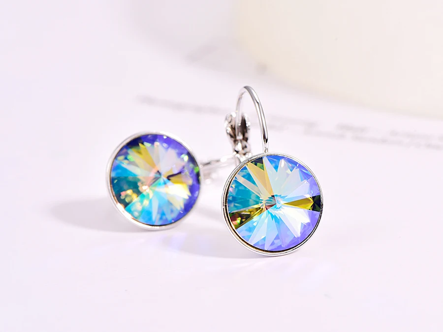 Новые модные серьги-гвоздики с кристаллами Swarovski, круглые женские серьги Bella, элегантные вечерние серьги, свадебные украшения, подарок для мамы