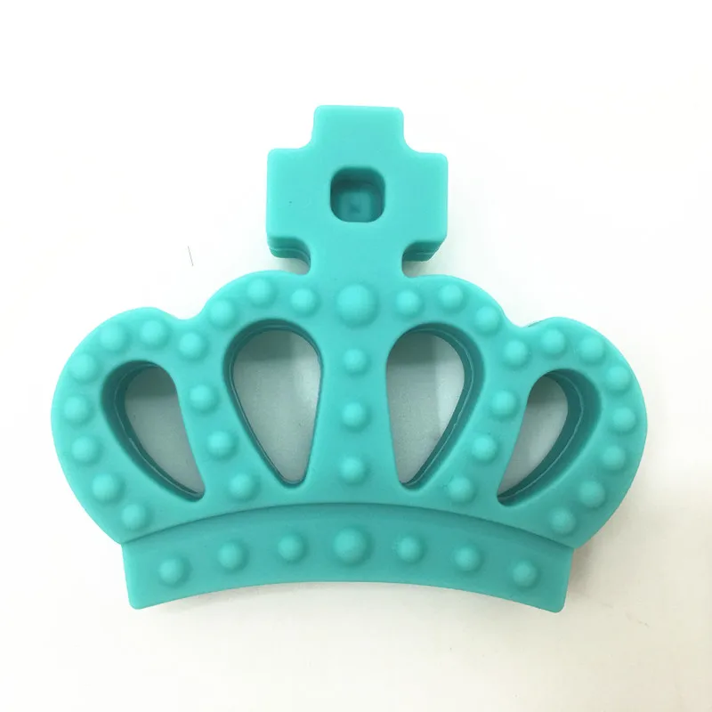 turquoise Силиконовая Корона бусина для соски-прорезывателя-силиконовая Детская Подвеска «Зуб» Игрушки-принцесса подвеска в форме короны Прорезыватель-прорезыватель Игрушка поводок для девочки - Цвет: turquoise