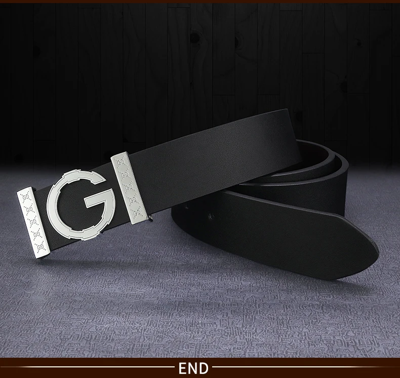 High Quality G letter Slide buckle leather genuine belts men fashion luxury brand Cowskin Waist Strap Casual cintos masculin