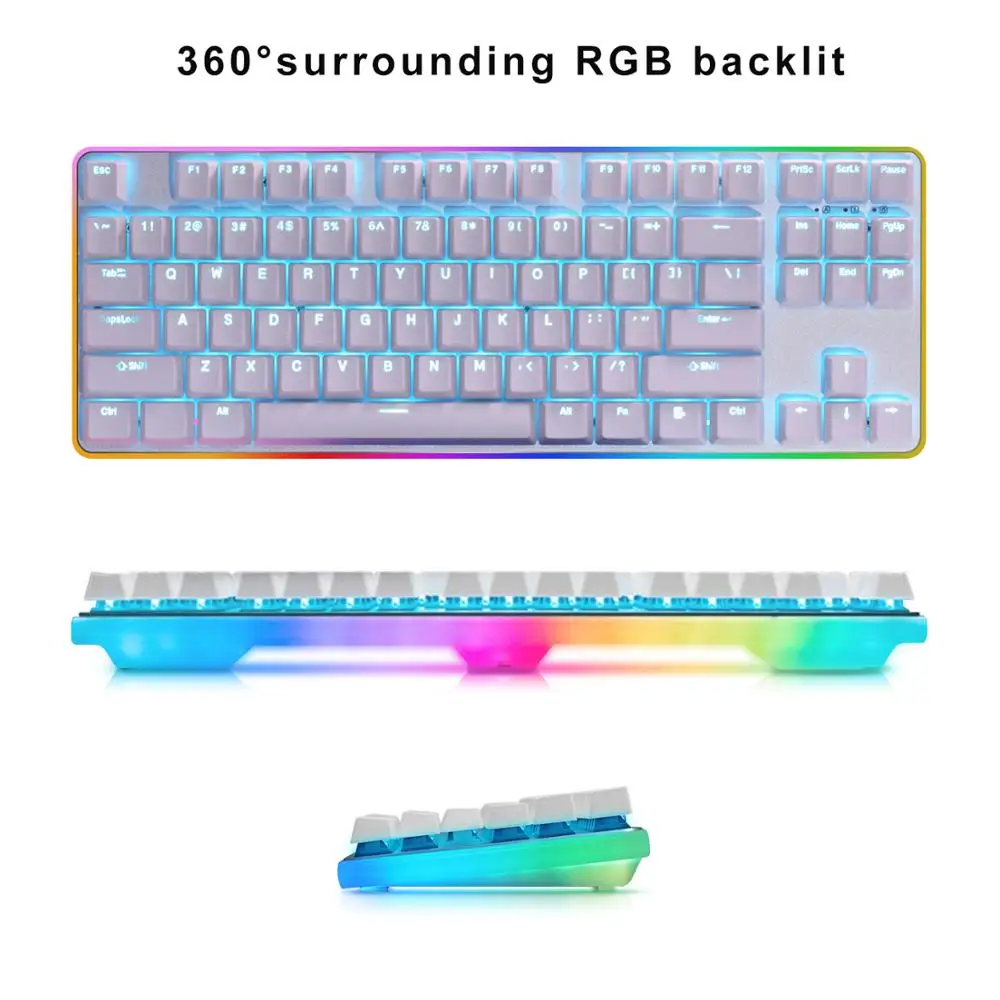 GK87 PRO Gaming Mechanical Keyboard Cherry MX Brown 87-key US QWERTY-Layout Anti-ghosting RGB Backlit Keyboard For Gamer Typist