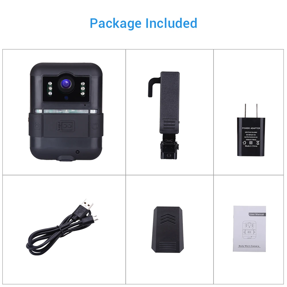 Boblov Wi-Fi камера для тела 32GB WN11 1296P Novatek 96658 Ultra HD полицейская с поворотом на 360