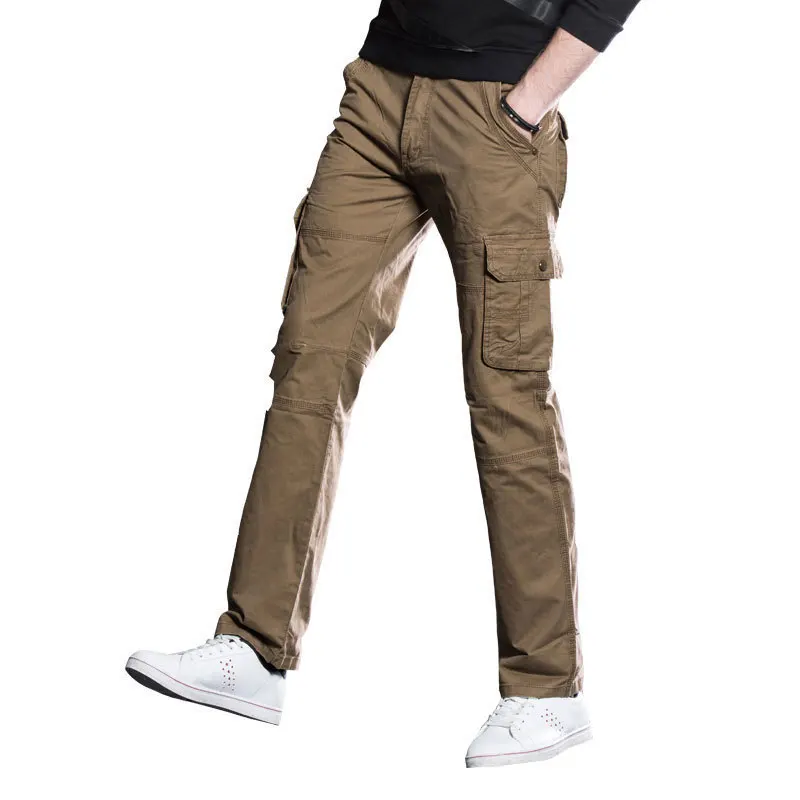 2018 весна осень мужские повседневные брюки одноцветные прямые модные хлопковые