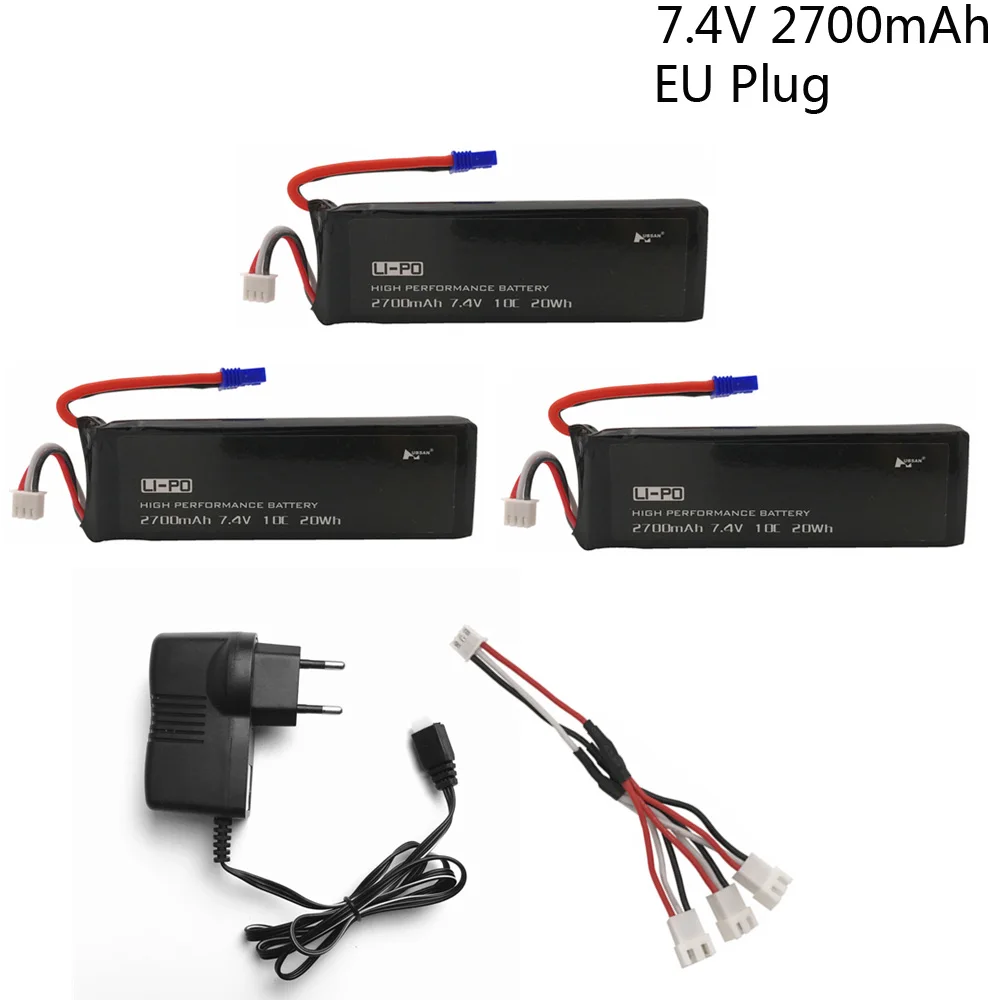 Аккумулятор 7 4 В 2700 мАч для Hubsan H501S H501C X4 RC Quadcopter батарея 1 в 3 с кабелем и USB зарядным