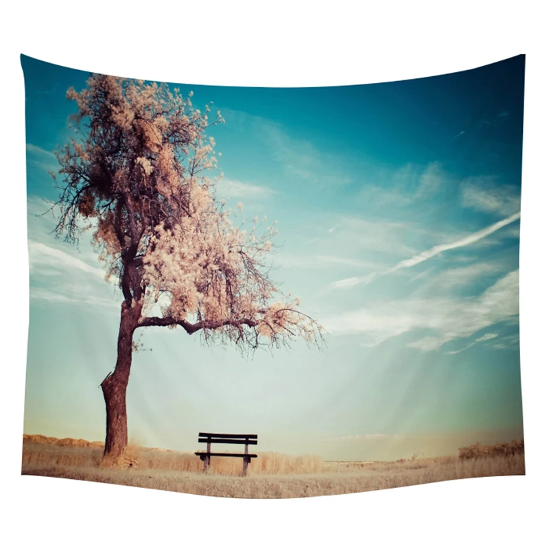 Психоделические гобелены акварельные зеленые лесные деревья с отверстиями