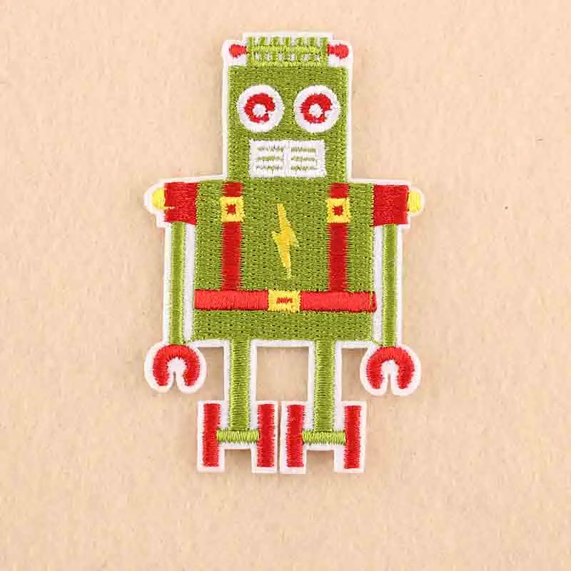 7 Милые железные нашивки в виде робота для одежды Mr Robot вышитые железные наклейки на одежду нашивки для одежды - Цвет: 7