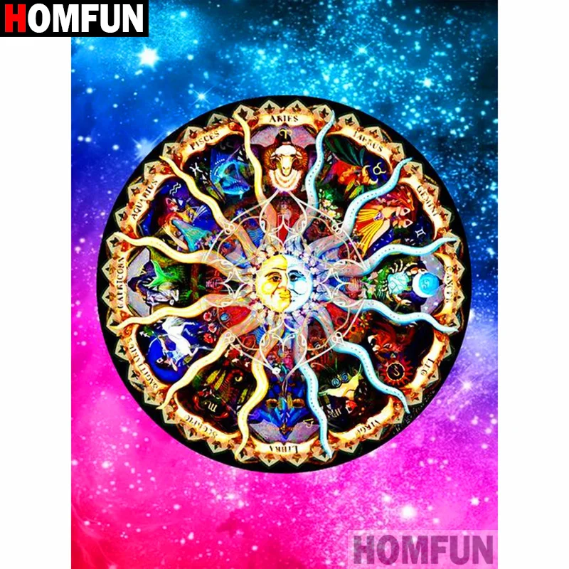 

HOMFUN Full Square/Round Drill 5D DIY Diamond Painting "constellation" 3D Diamond Embroidery Cross Stitch Home Decor A20162