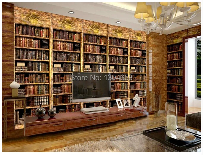 Бесплатная доставка Европейский ретро ностальгия на заказ 3D настенная книжная