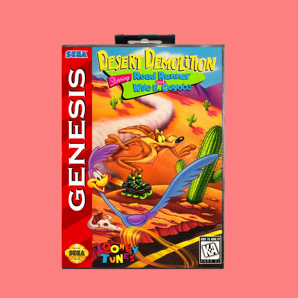 Desert Demolition 16 бит MD игровая карта с розничной коробкой для Sega Genesis &amp Mega Drive |