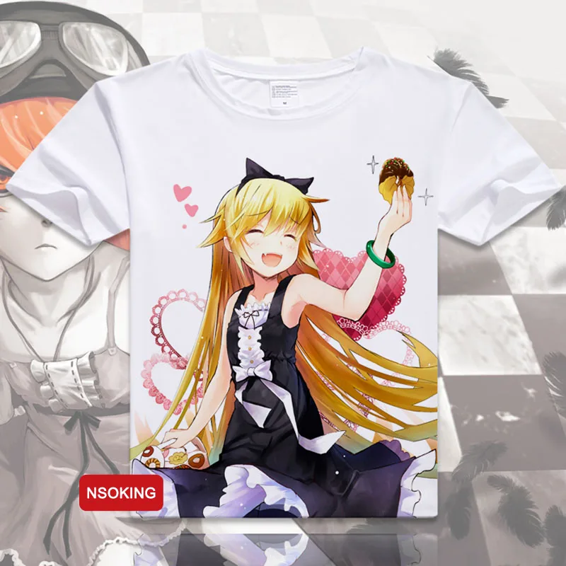 Футболка Bakemonogatari Monstory Новинка Аниме senjougaхара Hitagi Косплей Модные мужские женские