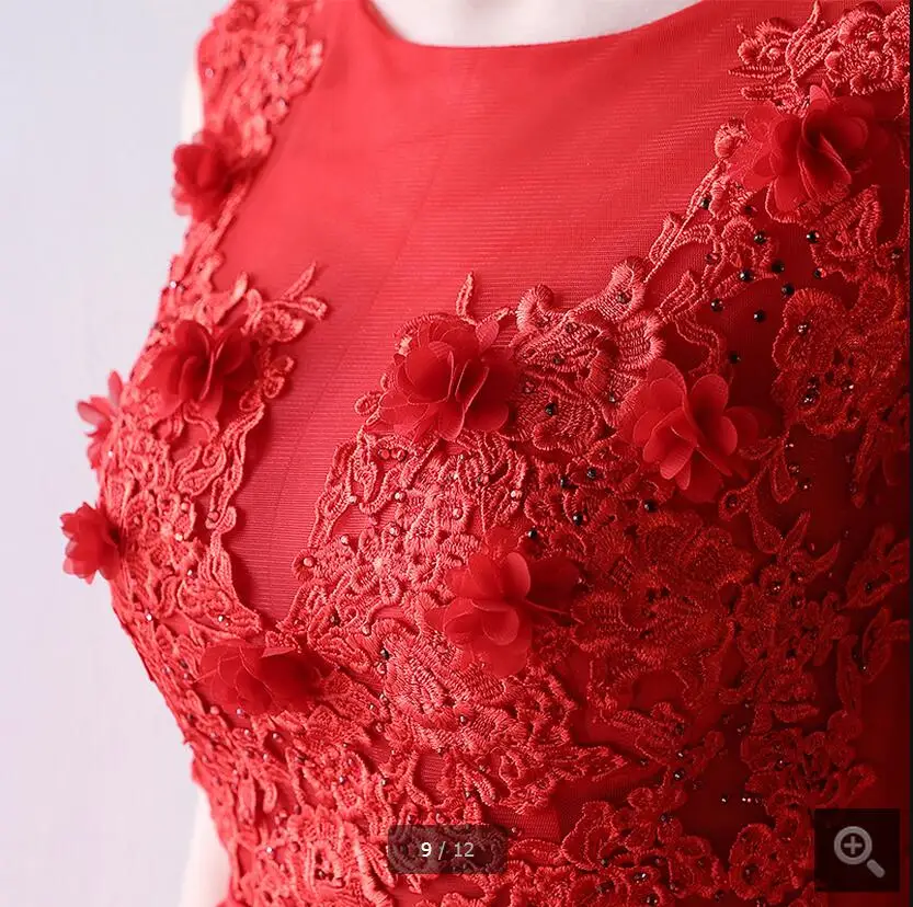 2017 новейший стиль Короткие Красные кружевные Высокие Низкие Выпускные платья