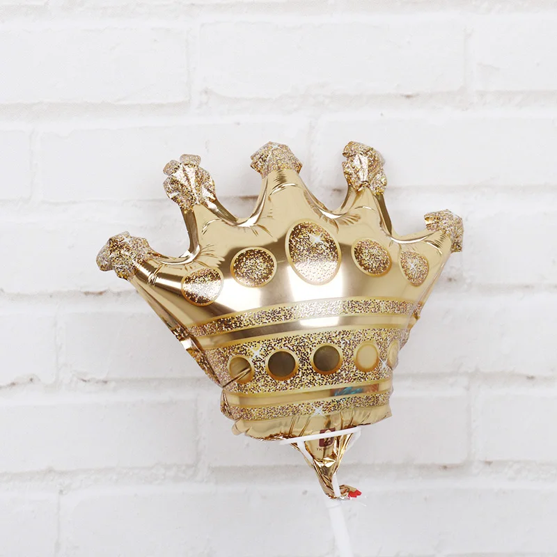 Мини золотые шары из фольги с короной 20 штук Baby Shower Globos днем рождения свадебные