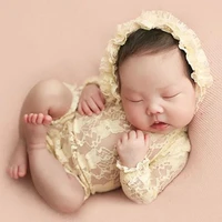 newborn photography clothing lace hatrompers 2pcsset baby girl photo props accessories infant photography clothes cap jumpsuit