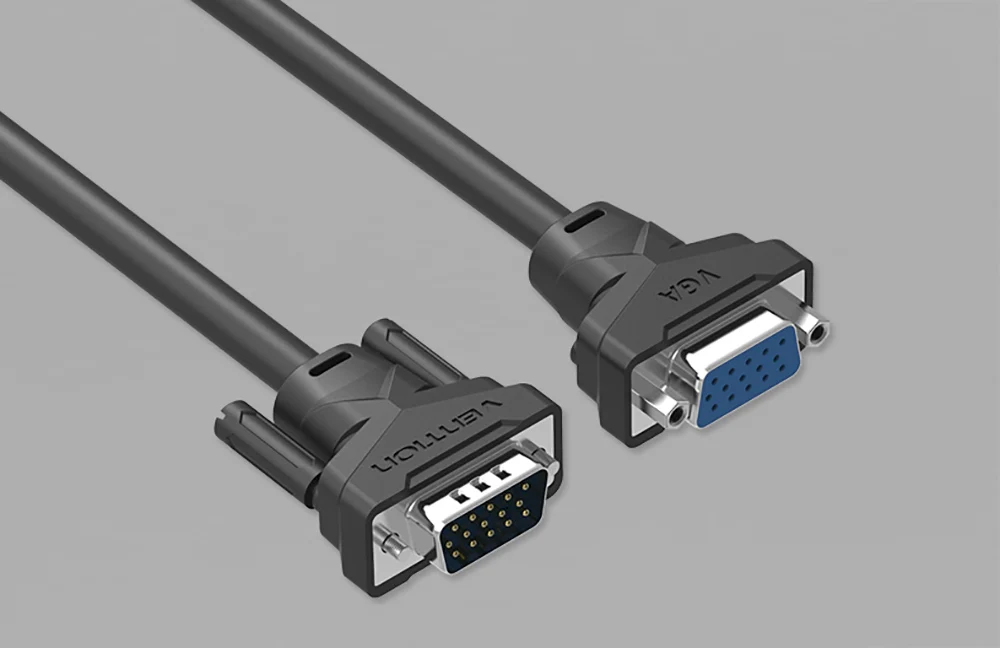 Кабель Vention VGA на VGA позолоченный 2 м 3 м Высокое качество VGA черный кабель для мужчин и женщин(15 вмещает до 15 pin