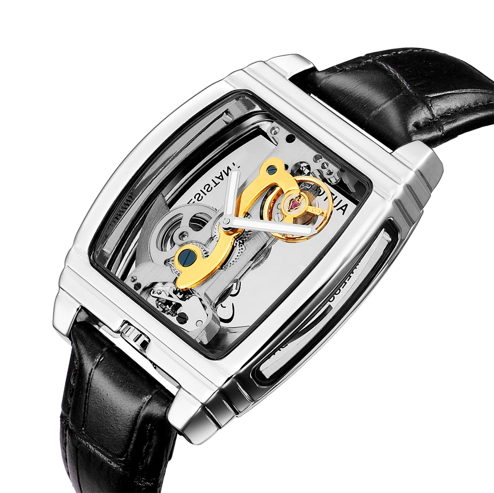 

SHENHUA Luxury Hollow Watch Classic Men Watch Top Brand Leather Automatic Mechanical Watches Casual Business Retro Wristwatch
