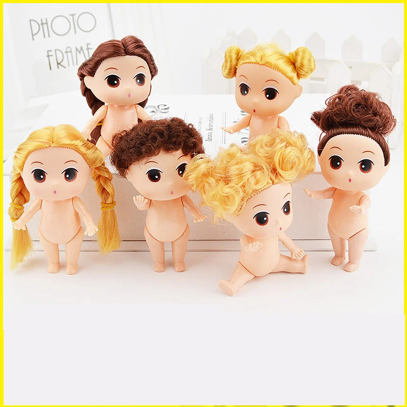 Фото Мини кукла надувная с коричневыми/золотыми булочками 9 см|mini ddung dolls|girl dolldoll girl |
