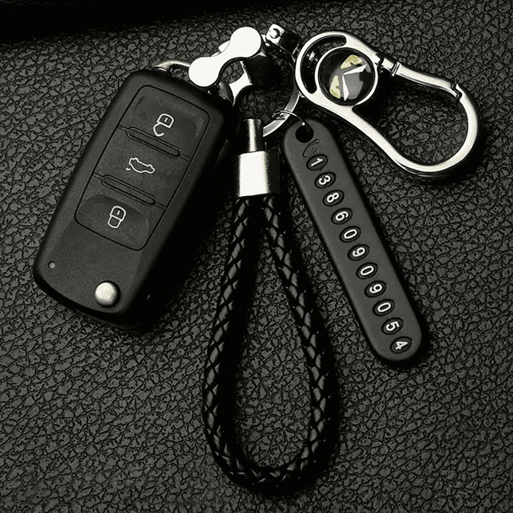 

Phone Number Card Keyring Anti-lost Car Keychain Phone Number Plate Key Ring Auto Vehicle Key Chain Accessories