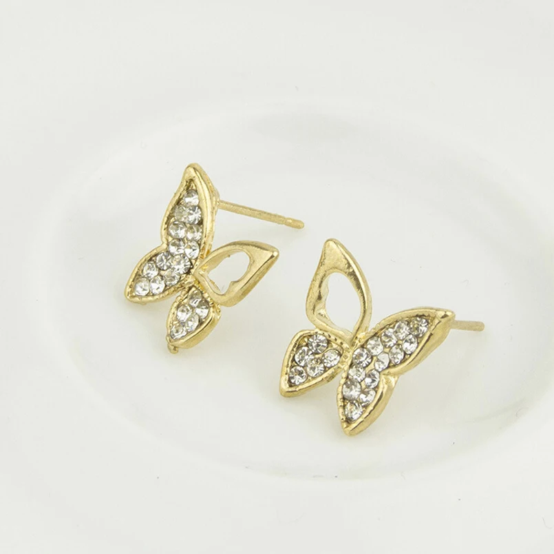 Новый Простой Изысканный Бабочка Серьги Для Женщин Выдалбливают Крыло Полный