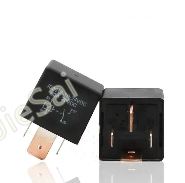 Черный 4 pin 80A 12V 24VDC автомобильное реле для стартера/лампы/двигателя вентилятора/кондиционера