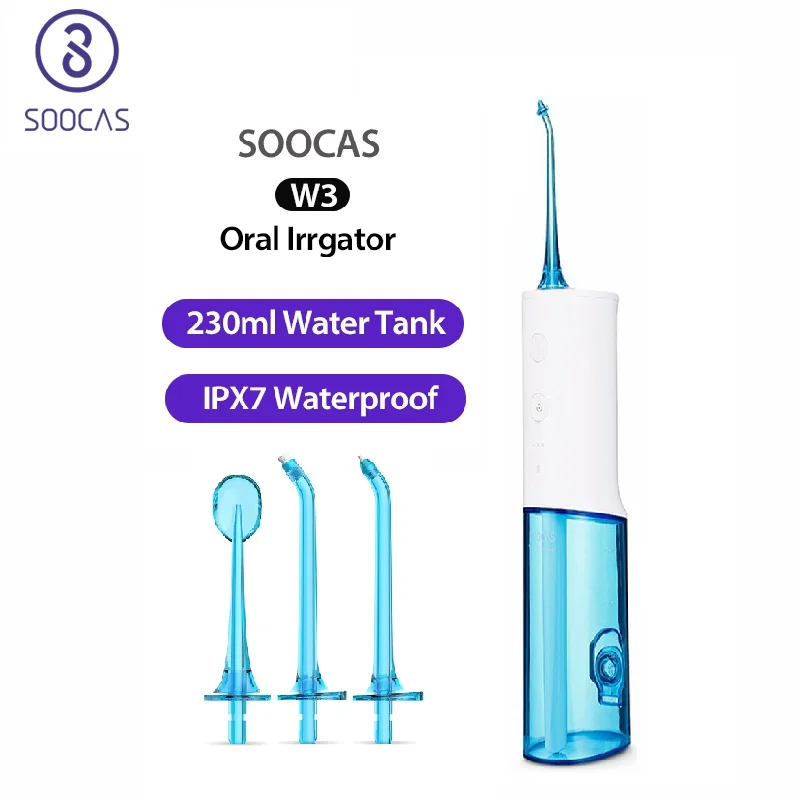 SOOCAS W3 портативный ирригатор для полости рта Стоматологический Электрический водяной Флоссер USB перезаряжаемая нить водонепроницаемый зубы рот чистящие струи IPX7