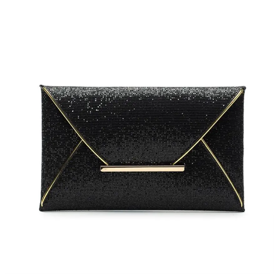 black Maison fabre Jasmine путешествия Для женщин s клатч-конверт с блестками Вечеринка кошелек, клатч Сумки для Для женщин - Цвет: black