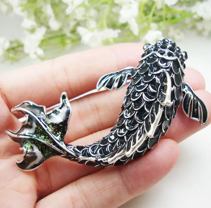 Винтажное художественное оформление в стиле New Black Fish Брошь булавка виде