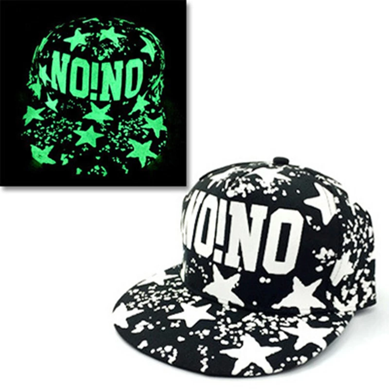 XFVSWUNHI EXO fluorescent hat tfboys couple hip hop cap men's flat along the luminous baseball Green K-POP street dance hats |