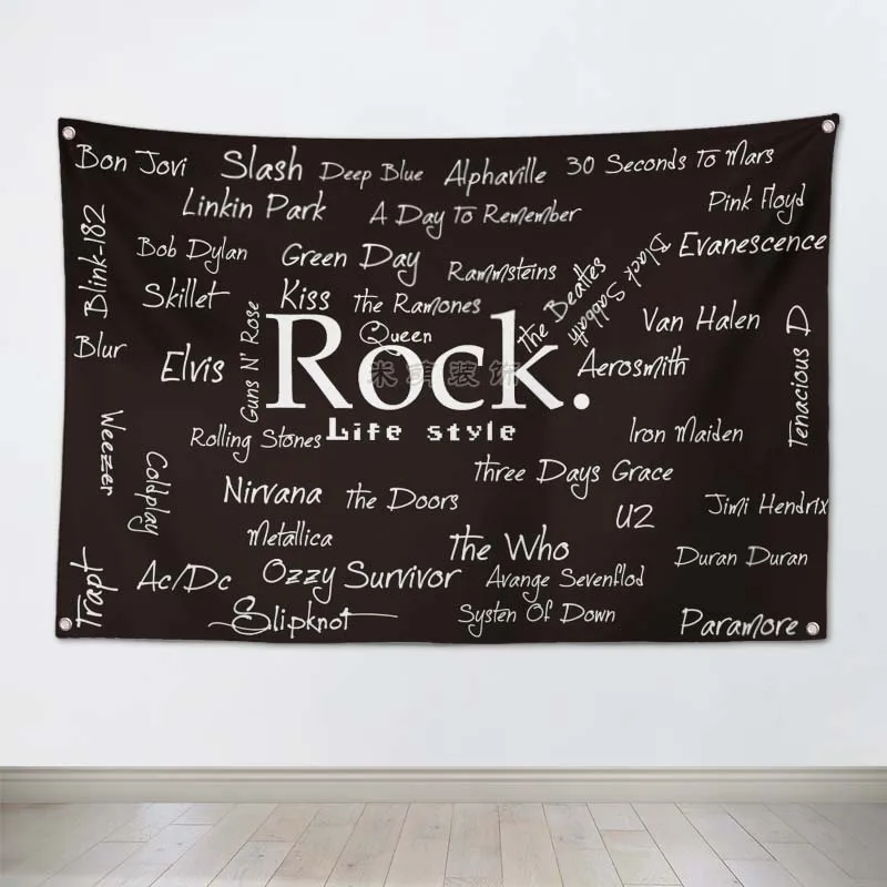 

Heavy Metals Rock Music Banners Hanging Flag Wall Sticker Cafe Restaurant locomotive club Live Background Decoration