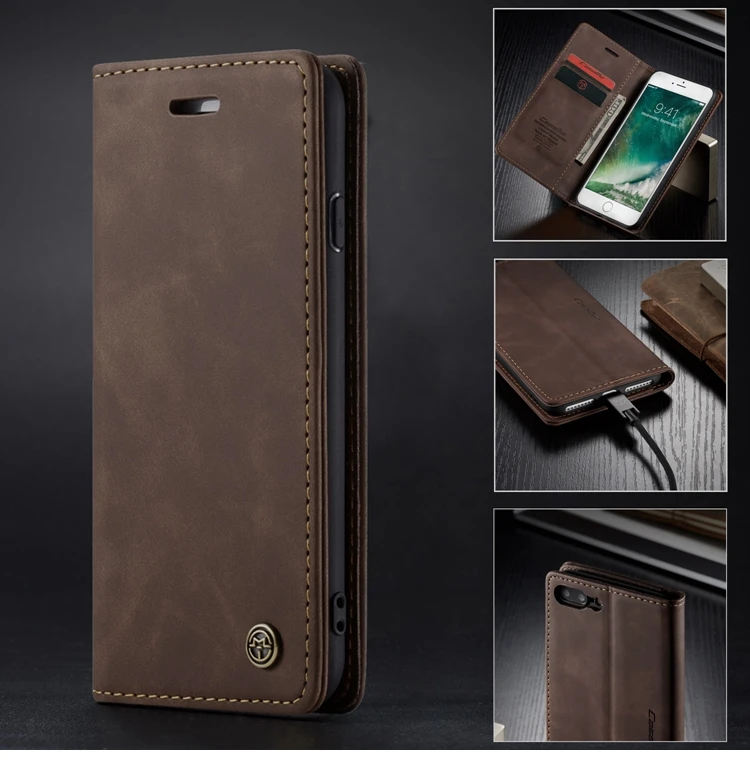 Ретро кожаный 360 магнитный чехол для Coque iPhone 7 Чехол-книжка для телефона чехол для iPhone 7 7 Plus Fundas
