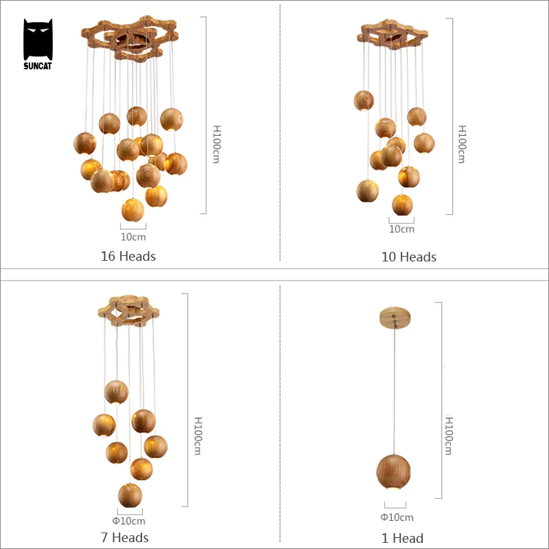 Круглый шар деревянный люстра светильник современный скандинавский японский