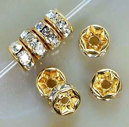 

Cheap!6mm y3433 White Crystal Rhinestone Rondelle Spacer, DIY Loose beads Jewelry findings Wholesale.