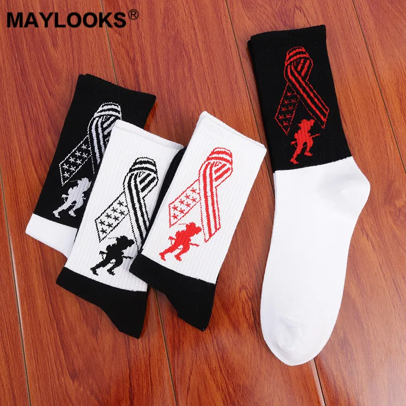 Мужские уличные носки Maylooks в стиле хип хоп модные хлопковые для скейтбординга