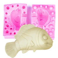salmon shaped 3d reverse sugar molding fondant cake silicone mold for polymer clay molds chocolate decoration tools f1129