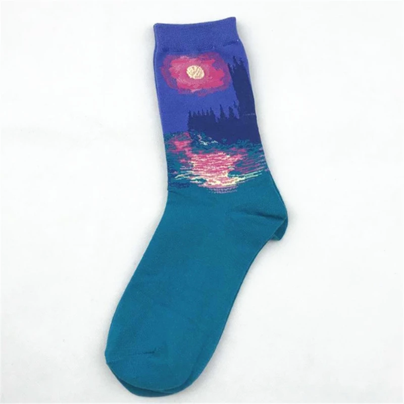 25 Styles Hot Sale Happy Socks Women/Men World Famous Painting Series Men's 2018 Brand Casual Cotton Funny Sock Wholesale | Мужская