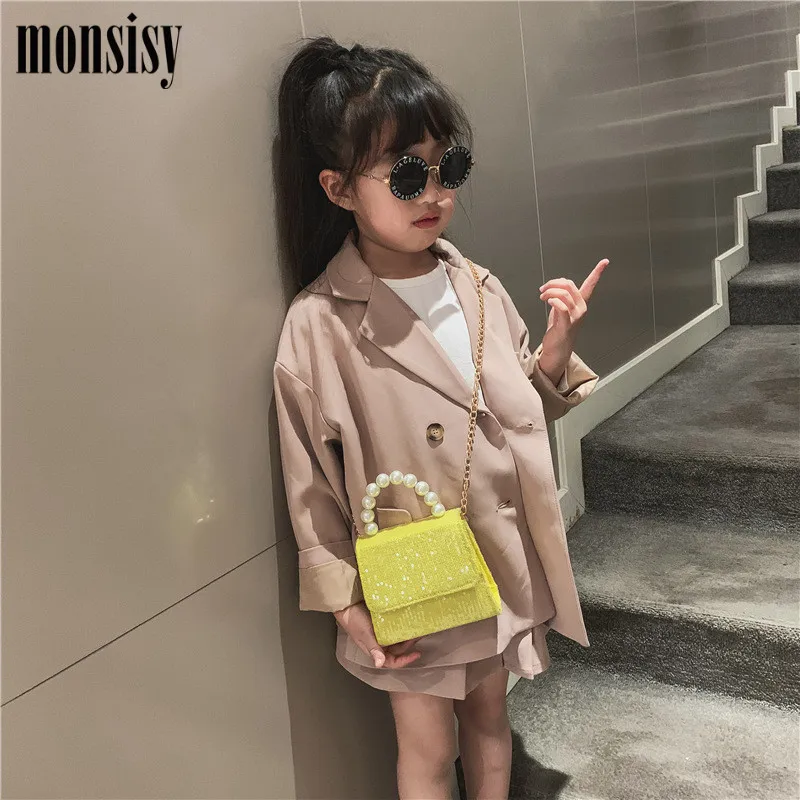 Monsisy/Новинка 2019 кошелек для монет девочек Блестящая Сумочка детская модная сумка