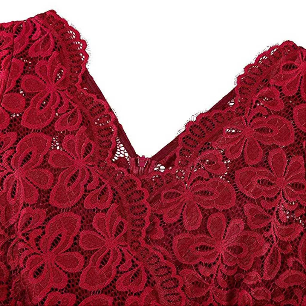 Летнее платье женское 2019 с v образным вырезом открытыми плечами кружевное