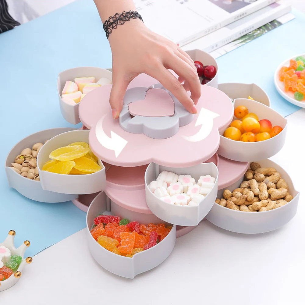 Пластиковая коробка для закусок Pokich Bloom хранения конфет с цветочным дизайном