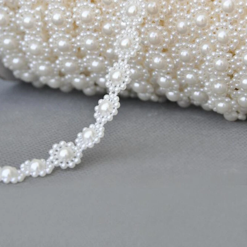 

25 Meters Plastic Pearl Necklace Artificial Sunflower Clear Beads Chain Garland New Year Wedding Party Decoration DIY Material