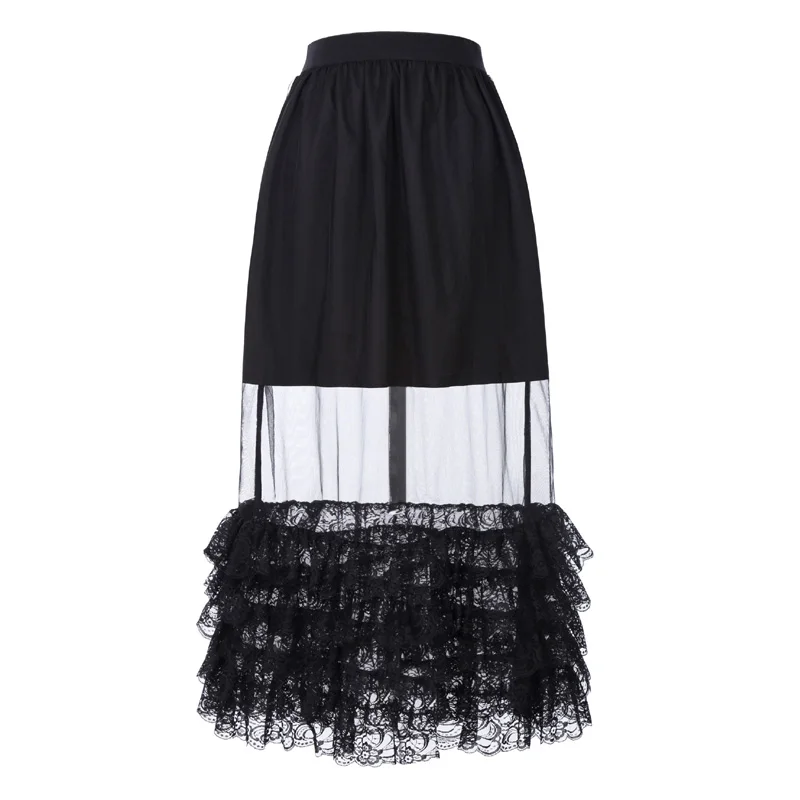Женская винтажная юбка из тюля с высокой талией и оборками|mesh tulle skirt|tulle skirtlong maxi