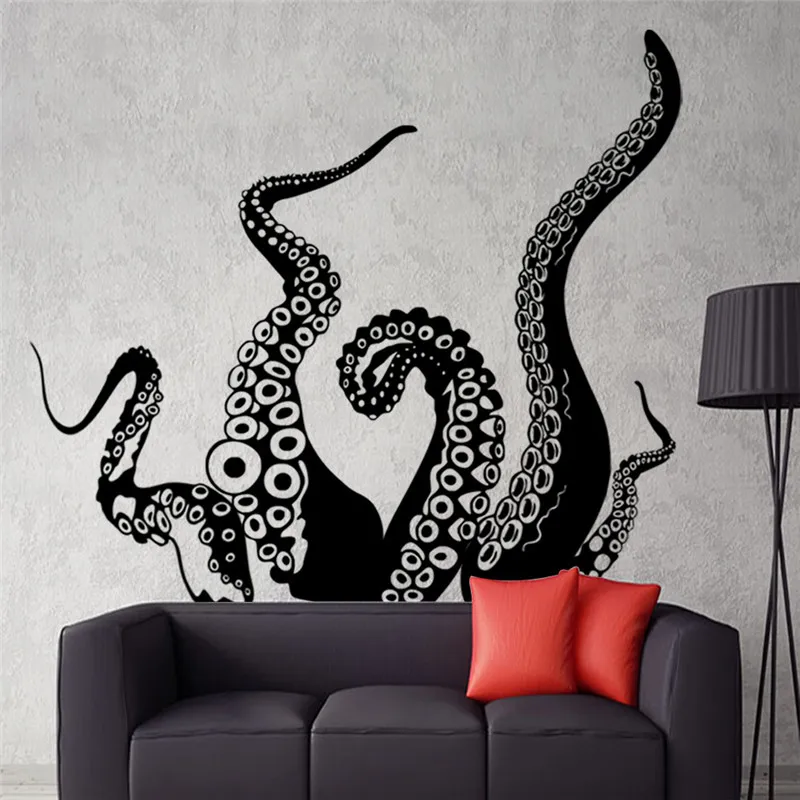 Creative Octopus Wall Stickers DIY Self-adhesive Waterproof Wallpaper Living Room Sofa TV Background Decor Mural Decals Poster