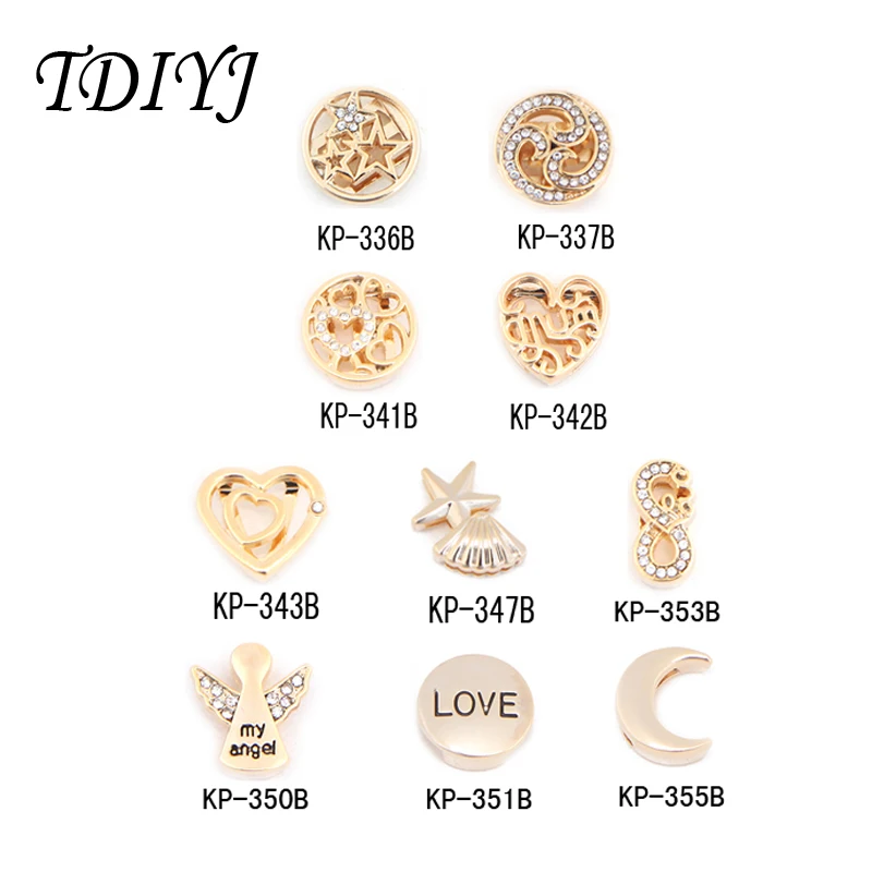 TDIYJ любовь Луна Звезда 10 видов мм слайд шарм для кожаного/сетчатого браслета