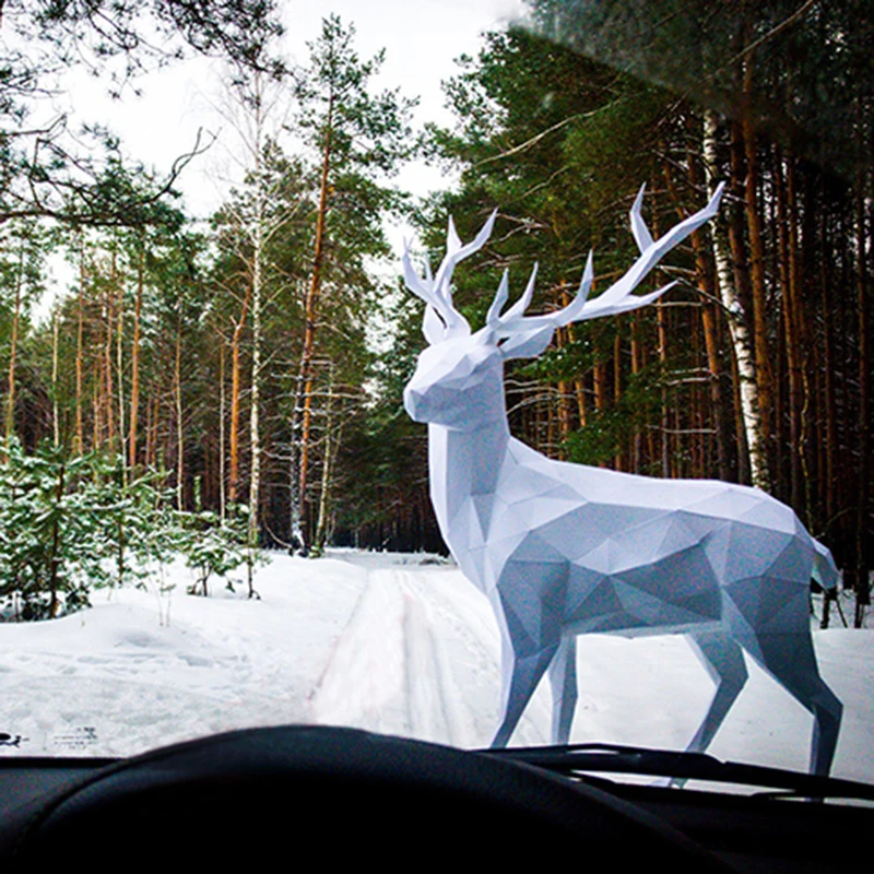 3D бумажная модель креативный олень Papercraft животное домашнее украшение пазлы