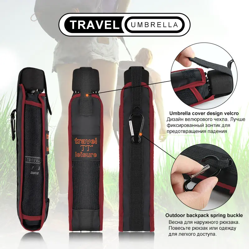 Мини Карманный Зонт от дождя для женщин 3 Складной Ветрозащитный Открытый