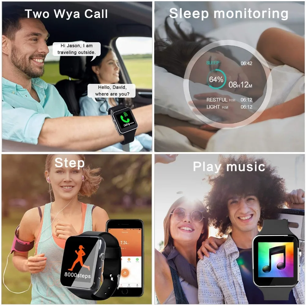 Топ смарт часы Поддержка SIM TF карта h камера Smartwatch X6 Bluetooth циферблат/с камерой