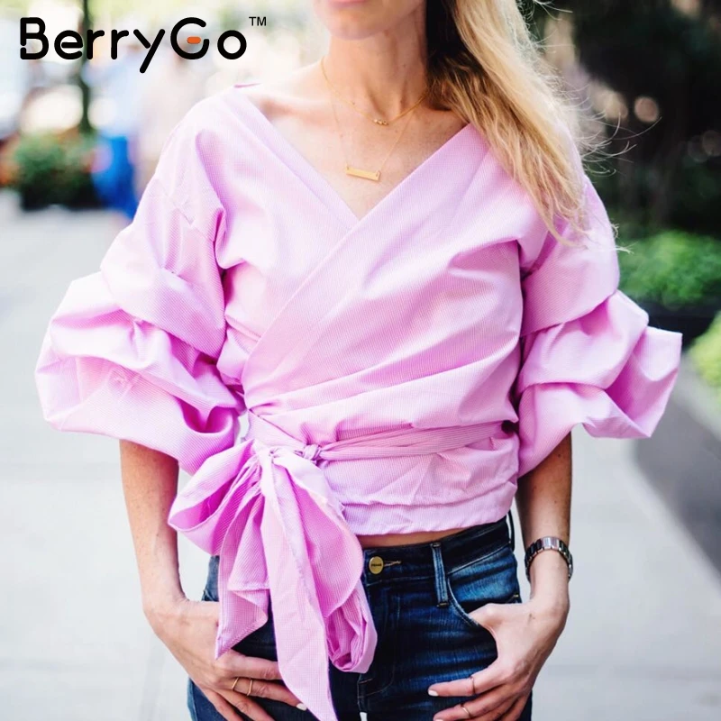 BerryGo с открытыми плечами белая блузка Сексуальная хлопковая крутая рубашка для