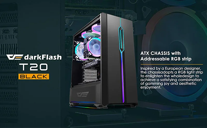 Aigo чехол для компьютерного корпуса ATX Mid-Tower из закаленного стекла для игрового рабочего стола RGB PC чехол для компьютера с 1 шт. 120 мм светодиодный Радужный вентилятор