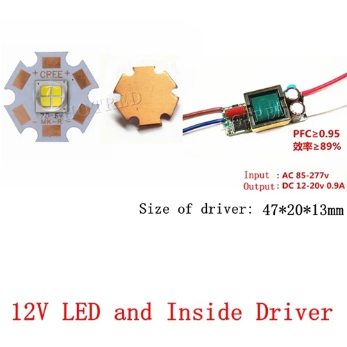 LED and Inside-D Cree MKR MK-R светодиодный излучатель 15 Вт 6 в 12 В белый теплый белый вспышка светильник фонарь светодиодный диодный чип светильник 1769LM на 16 мм 20 мм медной печатной платы - Испускаемый цвет: LED and Inside-D