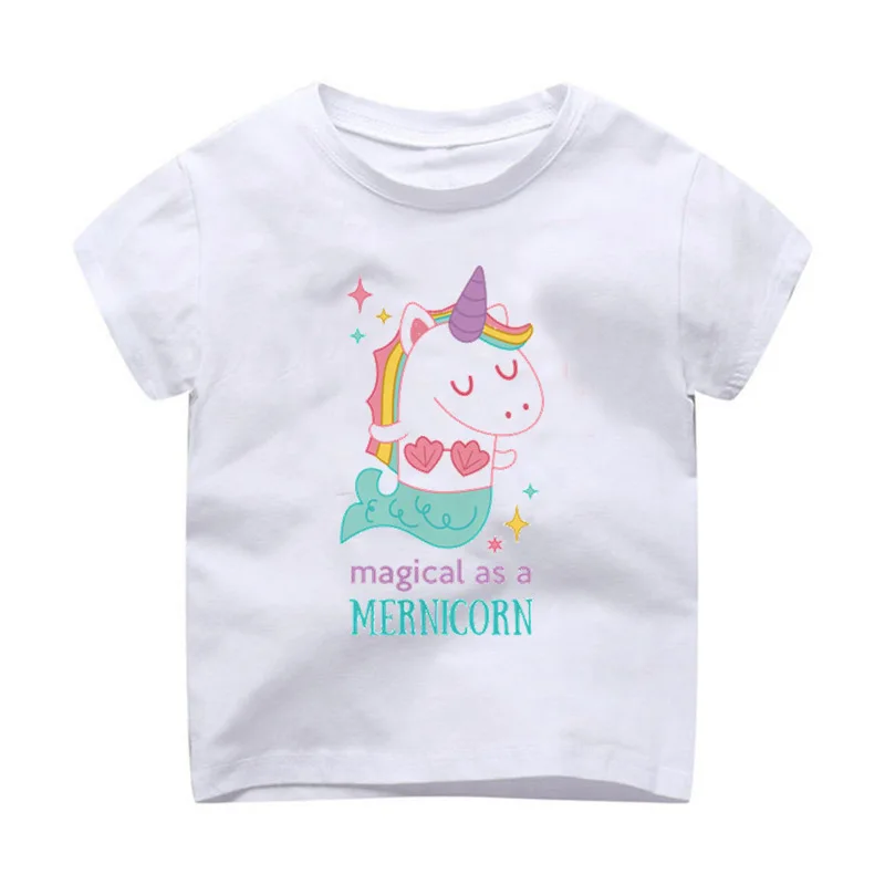 T-Shirt Children Modal Printing Kids Clothes Short Sleeves t shirt tshirt mermaided Harajuku Style kawaii | Детская одежда и обувь