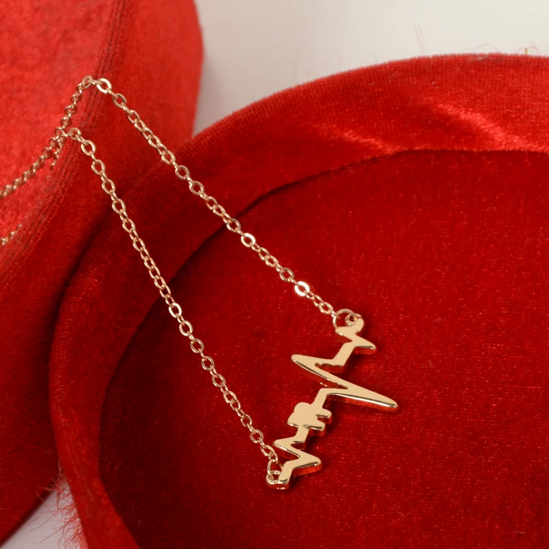 2017 новая мода простой волны tooch Ожерелья и подвески сердцебиение Макси стимпанк