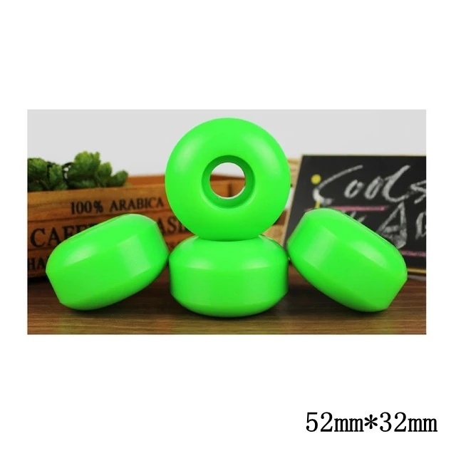 Green Лучшая 4 шт скейтборд колеса 95A двойные коромысло колеса 52 мм* 32 мм PU Понижающие скорости раздвижные колеса - Цвет: Green